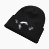 Chapeaux tricotés brodés classiques pour hommes, bonnets à capuche en laine, masque d'extérieur en coton, casquettes de crâne décontractées avec Logo