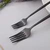 Dinnerware Sets 5Pcs Matte Black Kitchen Utensils Cutlery Stainless Steel Western Flatware Forks Knives Spoons Combination Set