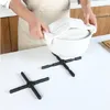 Table Mats 1PC Black Stretchable Non-slip Heat Resistant Pad Trivet Pan Placemat Pot Holder Mat Cushion Kitchen Accessories