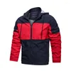Herrjackor 2022 Autumn Winter Stylish Men's Outdoor Contrast Color Hoodies Zipper Casual Coat Clothing Techwear