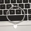 Herz-Charme-Armbänder, kurz, 4 mm, Perlen, Ketten, Damenmode-Armband