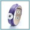 Chaîne de liaison Bracelet en cuir PU Bijoux de bracelet de 18 mm Snap Bouton à la main Vérifiez le charme de papier de bricolage Bracelets OT7Q1