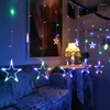 Cordes Led étoile guirlande lumineuse rideau lumière fée fête de noël mariage vacances décoration EU prise ronde