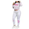 Luxury dames sporttrackpakken ontwerper tweedelige sets dames ronde nek pullover outifites vrouwelijke broek suit 2 stuks actiefwear merk casual club feest outfits