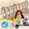 Hooks Rails Portable Metal Foldable Table Handbag Holder Purse Hanger Convenient Hook Hang Bag Round Rhinestone Holder1 Factory Pr Dhbzs