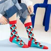 Erkek Çorap Kore Harajuku Moda Kontrol Sokak Deseni Argyle Renkli Kaykay Çok Renkli Dikiş Hip Hop Hediyesi