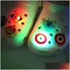 Pièces de chaussures Accessoires Moq 10pcs Styles disponibles LED Sparkle Croc Jibz Charms Boucles clignotantes Décorations Charme lumineux F Dhdpz