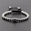 Riemen bedel armbanden trendy pave micro cz veelzijdige geometrische connector vlechten macrame armband voor mannen dames sieraden paar pulseras