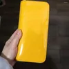 Carteira carteira amarelo feminino de couro de grande capacidade 2022 bolsa de bolsa de ouro longa carteira masculina