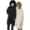 Hommes vers le bas 2022 hiver Couple veste à capuche mode Long manteau hommes coupe-vent imperméable épais chaud hommes vêtements Parka