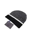 Bonnet à revers en laine tricoté de créateur, casquettes et chapeaux pour hommes et femmes, unisexe, mode de luxe, hiver, printemps, automne, automne, bonnets décontractés à carreaux, bonnets en acrylique gris