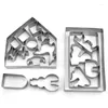 Baking Moulds Stainless Steel Gingerbread House 3d Cookie Mold Three-dimensional Creative Christmas