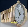 orologi di lusso Giorno data di alta qualità Presidente in oro giallo 18 carati quadrante romano bianco 18038 Orologio da polso sportivo da uomo 36 mm automatico M305Z