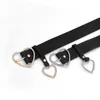 Belts PU Leather Belt For Women Heart Buckle Pin Jeans Black Chic Ladies Vintage Strap Female Waistband