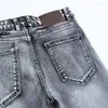 Heren Jeans Heren Mode Denim Broek Slanke Mannelijke Verontruste Grijze Mannen Skinny Streetwear Vintage Heren Kleding Drop