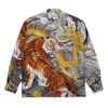Мужские повседневные рубашки с длинным рукавом тигровой дракон рисунок wacko maria men werds hawaii рубашка негабаритная футболка