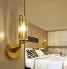 Lampade da parete Lampada postmoderna in cristallo di rame, soggiorno, camera da letto, comodino, scala El Aisle, sfondo