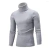 Męskie swetry męskie szczupły golar Sweetek jesienne zimowe ciepłe dzianinowe pulover długie rękaw Rolneck Knitwear Men Jumper Fit Tops A50