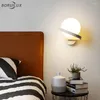 Lampa ścienna Nordic Deco Nowoczesne lampy LED do studiowania salonu sypialnia sypialnia nocna korytarz żelaza szklane ciało oświetlenie wewnętrzne