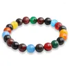 Strand Multicolor Natural Stone Pärlor armband för kvinnor män Buddha Bangles Vintage Energy Pulseras Reiki Fashion Jewelry