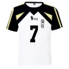 Herr t-skjortor haikyuu sport t-shirt cosplay tryck unisex kort ￤rm sommar personlighet mode topp m￤ns o-hals streetwears