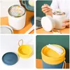 Dinnerware Sets Japanese Style Soup Cup 304 Stainless Steel Luch Box Portable Hand Held Spoon With Lid Sealed &Leak Proof Breakfast Milk