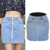 Skirts 2023 Women'S Denim Skirt Summer Korean Fashion Slim High Waist Elastic Straight Sexy Harajuku Vintage Zipper Mini Short