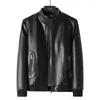 Men's Fur Fashion Autumn Winter Warm Male Leather Jacket Plus Size 8XL Mens Stand Collar Coat Motorcycle Jackets Zipper