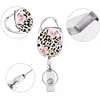 10 Pz / lotto Portachiavi di moda Forniture per ufficio Portachiavi Porta nome Tag Portachiavi Fiore Foglie Design Porta badge con clip da cintura