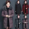 Women's Fur Women Solid Winter Middle-aged Warm Hooded Long Thick Jacket Coat Outwear Utility Lightweight