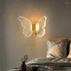 Applique papillon LED nordique chambre chevet créatif salon fond décoration lampes