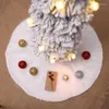 Dekoracje świąteczne 1PC 60 cm spódnica drzewa faux futra dywan śniegu biały pluszowe dekoracja fartuch