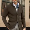 Herrtr￶jor Vindt￤ta snygga vinterknappar Solid tr￶ja Cardigan Knitwear Comfy Sticked Coat 3D Cutting Daily Clothing