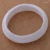 Bangle SZ-AB131 Silver Color Present Women Lady Nice High Quality Fashion Jewelry Big Mouths Mesh Armband Bvhakmoa