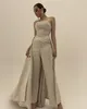 Nowoczesne suknie ślubne Księżniczki A-line z Overskirt 2023 Luksusowy z koraliki Backless Back Bridal suknia ślubna z garniturem spodni