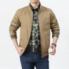 Men's Jackets Spring And Autumn Jacket Casual Top Middle-aged Thin Pure Cotton Dad Coat Stand Collar Youth
