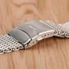 Bracelets de montre 18mm 20mm 22mm Bracelet de montre en maille d'argent pour hommes remplacement bracelet en acier inoxydable bracelet solide lien montre-bracelet bracelet bracelet