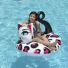 Life Vest Buoy Painted Cat Giant Flatable Pool Float Tube Raft Swimming Pool Toys Water Bed Circle Boia Piscina For Adults Children T221214