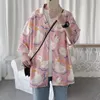 Camicette da donna Casual Street Stampato a maniche lunghe Camicia con stampa anatra Donna Uomo 2022 Hawaii Beach Oversize Moda Camicie Harujuku Coppia