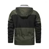 Herrjackor 2022 Autumn Winter Stylish Men's Outdoor Contrast Color Hoodies Zipper Casual Coat Clothing Techwear