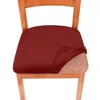 Housses de chaise Housse de siège de coussin en velours extensible amovible avec meubles lavables salle à manger 1 pièce