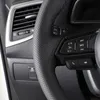 Couverture de volant de voiture en cuir de vachette tressé accessoires intérieurs automatiques antidérapants pour Mazda 3 CX-5 2017 Mazda CX-9 2016 2017