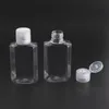 Garrafa de alcoólatra vazia de 60 ml de plástico fácil de transportar garrafas de desinfetante para as mãos de plástico transparente transparentes para viagem líquida