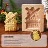 Baking Moulds Wooden Cookie Mold 3D Biscuit Embossing Molds Gingerbread Cake Flower Mould Press Bakery Kitchen Gadget Christmas Tool