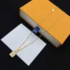 Luxury Fashion Choker L Necklace Designer smycken Wedding Diamond 18k Gold Plated Platinum Letter Pendants With Box258T