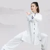 Etnische kleding mode witte tai chi uniform vechtsporten Chinees traditionele folk kungfu pak ochtend sportkleding kleding T2003