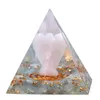 Pochettes à bijoux pyramide d'orgone d'ange gardien avec des pierres roulées en cristal naturel générateur d'énergie d'orgonite pour la protection de la maison de guérison