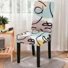 Chair Covers Modern Minimalist Graphic Print Stretch Cover High Back Dustproof Home Dining Room Decor Chairs Living Lounge