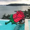 Kamizelka ratunkowa BUIO 190 cm Giant Red Rose Basen Float Air Mattress Inflatible Wedding Flower Pierścień pływające łóżko BOOY BOOY BARDY TOBY LETS PRYCE T221214