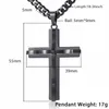 Kedjor Davieslee Curved Cross Pendant Halsband Herr Chain Curb Cuban Link Rostfritt Stål Svart Guld Silver Färg 18-36 tum DKPM137